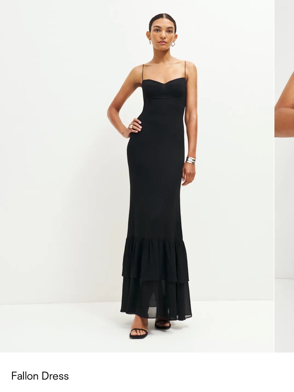 Reformation Fallon Dress Black - Size 6